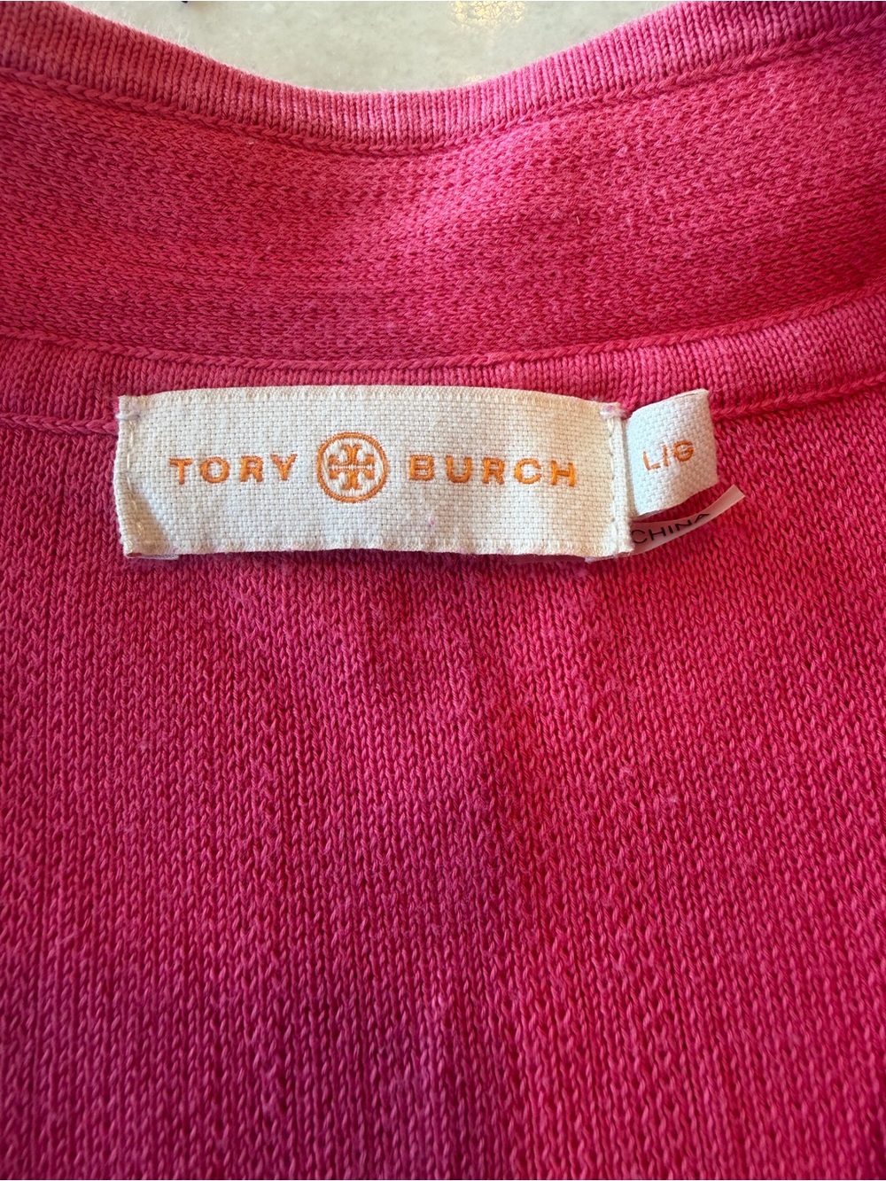 Tory Burch Bright Pink Split-Neck Tunic! L - Picture 3 of 6